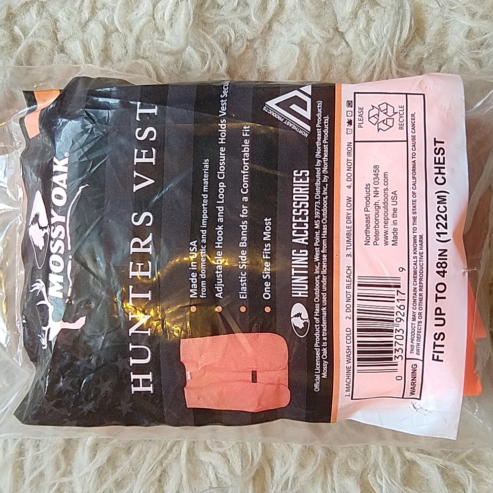Mossy Oak Hi-Vis Orange Hunting Vest Safety